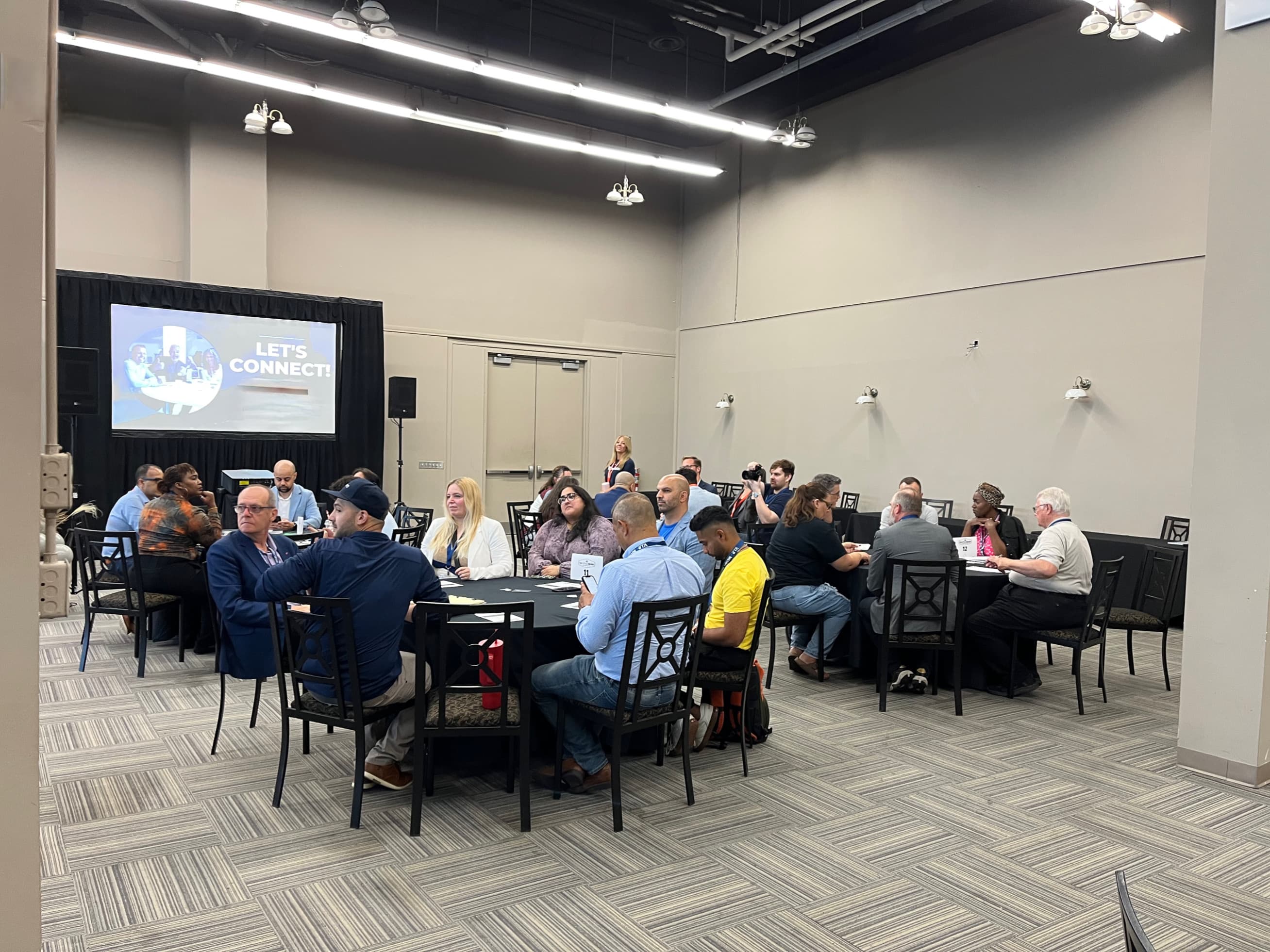 Professionals participating in a facilitated group exchange